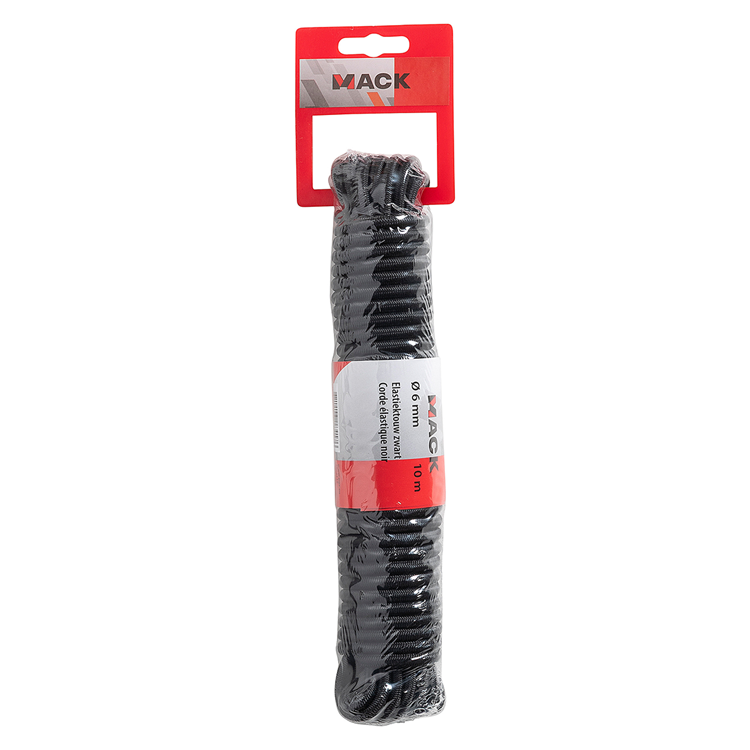 Mack 1072119 - corde élastique fil noir 6mm 10m | 5 pièces
