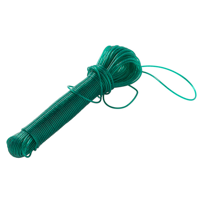 Mack 1072122 - fil pour corde à linge pp vert toron 3mm 40m avec âme en fil d'acier | 5 pièces