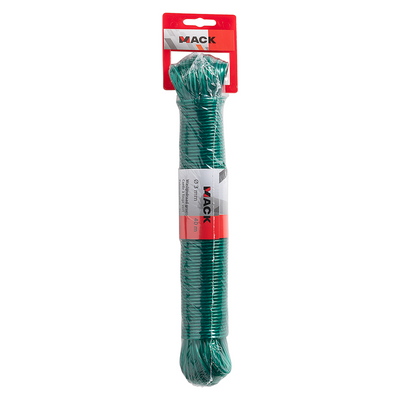 Mack 1072122 - fil pour corde à linge pp vert toron 3mm 40m avec âme en fil d'acier | 5 pièces