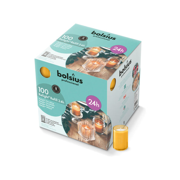 Recharge Bolsius prof 24h ambre (100 pièces)