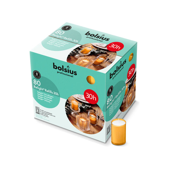 Recharge de recharge professionnelle Bolsius ambre ø52x64 mm 30 heures (80 pièces)