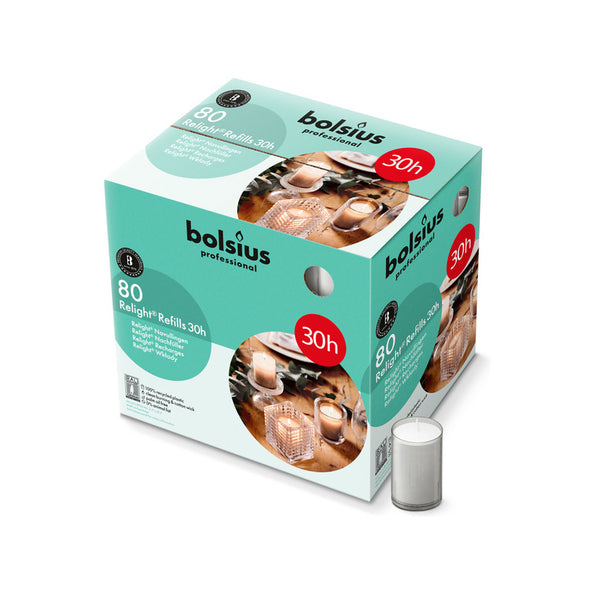 Recharge de recharge professionnelle Bolsius gris ø52x64 mm 30 heures (80 pièces)