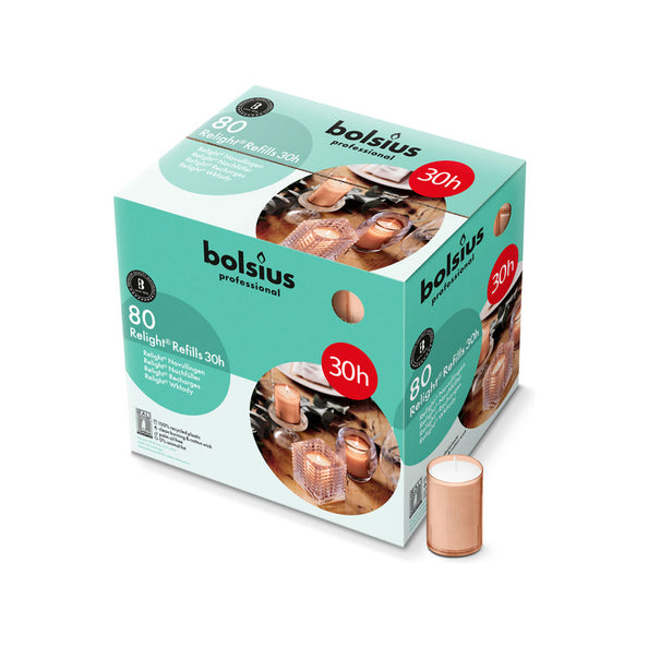 Recharge de recharge professionnelle Bolsius rose tendre ø52x64 mm 30 heures (80 pièces)