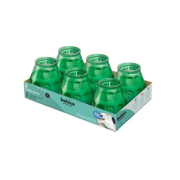 Bolsius prof crépuscule vert métallisé (6 pièces)