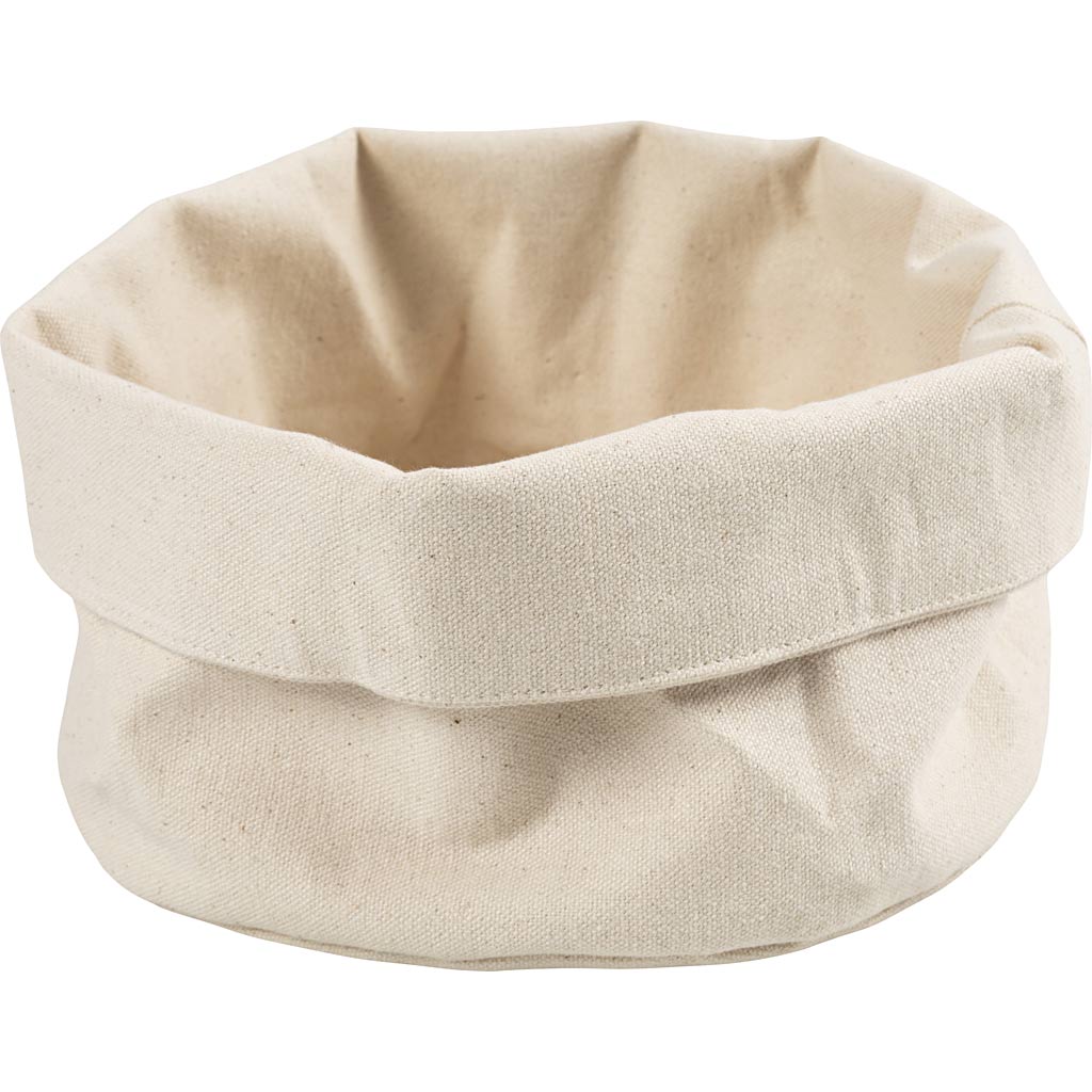 Paniers en tissu Creativ company, h : 14,5 cm, d 20 cm, 385 g, naturel clair, 2 pièces 1 boîte