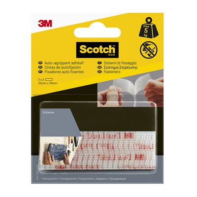 3m 1075819 - scotch extra. attaches 25x75mm2sets pack transparent | 6 pièces