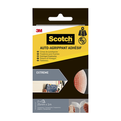 3m 1075816 - scotch extra. attaches 25mmx1m2rouleau pack transparent | 6 pièces