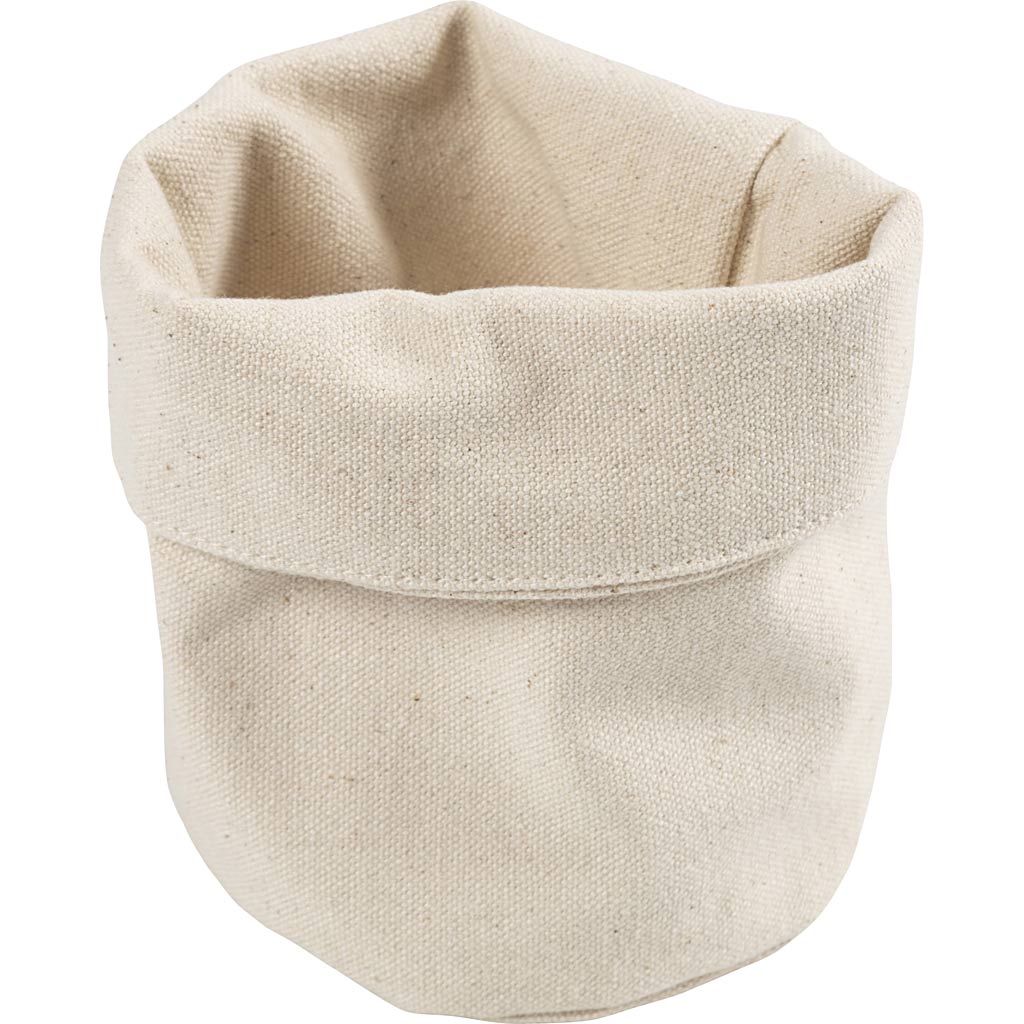Paniers en tissu Creativ company, h : 14,5 cm, d 9 cm, 385 g, naturel clair, 2 pièces 1 boîte