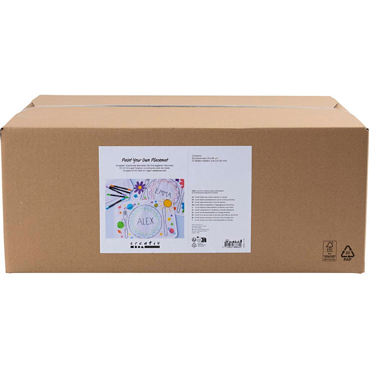 Creativ company group set peignez vos propres sets de table, taille 30x45 cm, largeur de trait 2,3 + 3,6 mm, différentes couleurs, 30 pièces 1 boîte