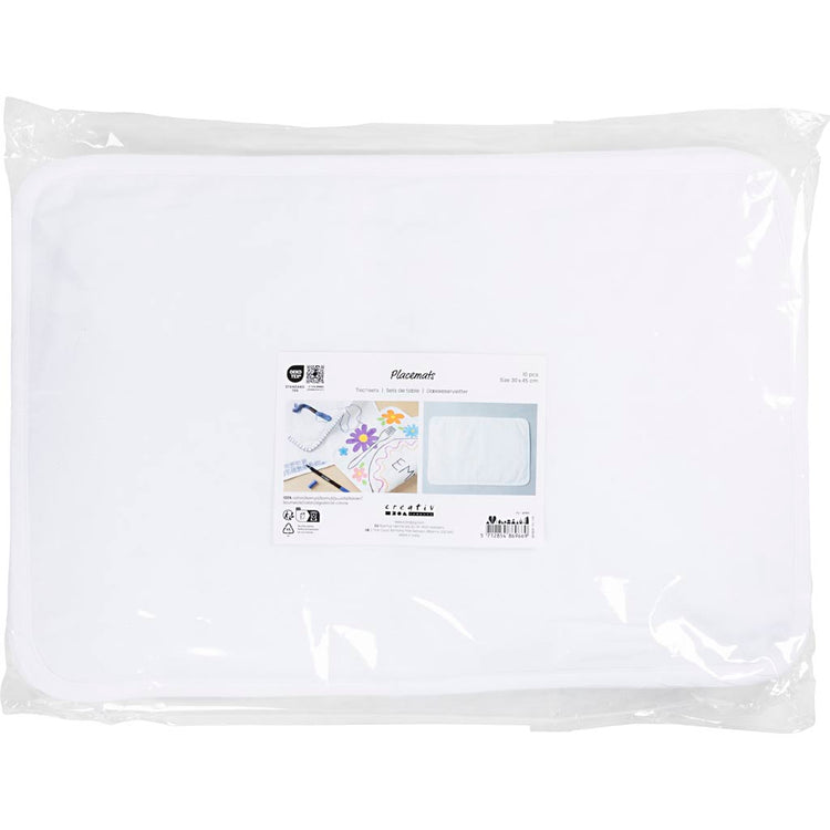 Sets de table Creativ company, dimension 30x45 cm, 145 gr, blanc, 10 pièces 1 boîte