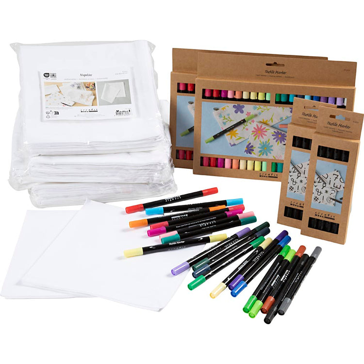 Creativ company group set de table à peindre soi-même, taille 42x42 cm, largeur de trait 2,3 + 3,6 mm, différentes couleurs, 60 pièces, 1 boîte