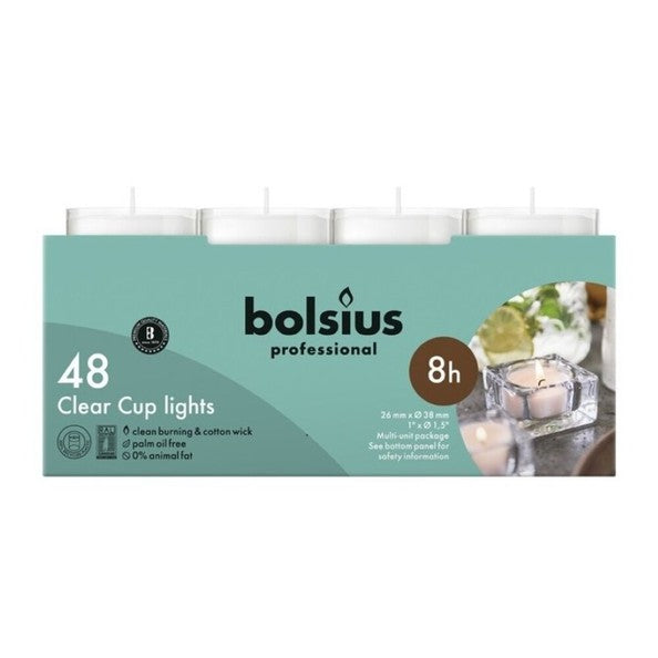 Gobelet Bolsius transparent 8 heures transparent (6x 48 pièces)