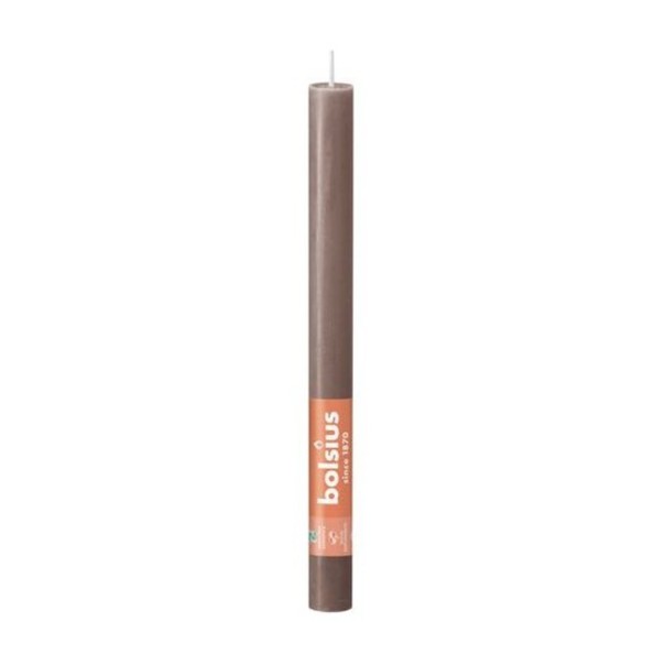 Bougie de dîner Bolsius rustique 270 23 taupe 8x8 pièces