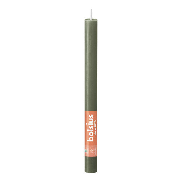 Bougie de dîner Bolsius rustique 270 23 olive fraîche 8x8 pièces