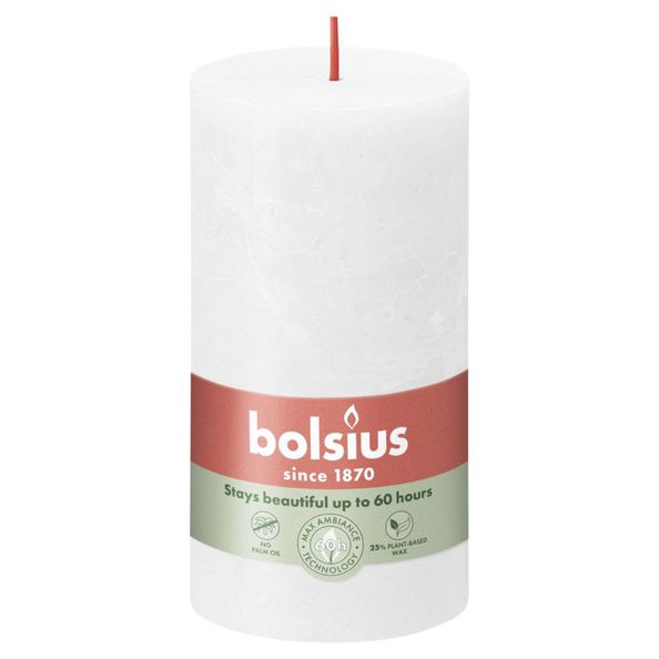 Bougie rustique Bolsius 190 68 blanc nuageux (4 pièces)