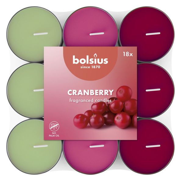Bolsius parfum lumières canneberge (8x 18 pièces)