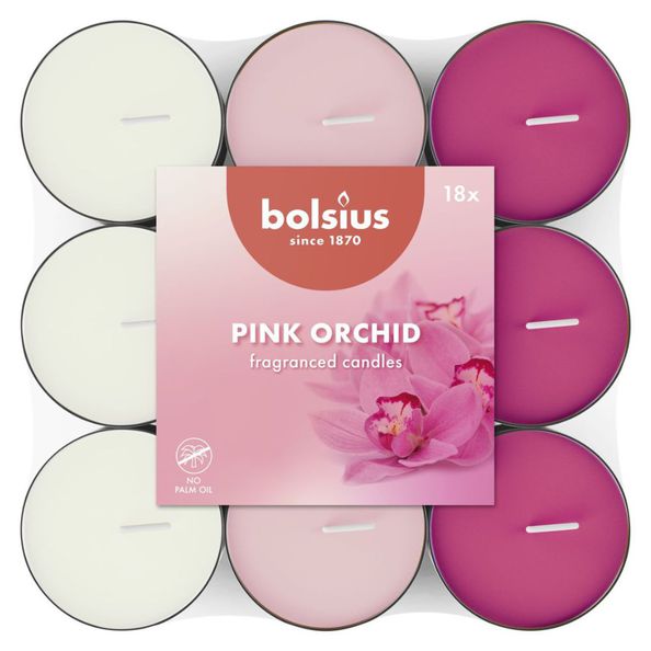 Bolsius parfum lumières orchidée rose (8x 18 pièces)