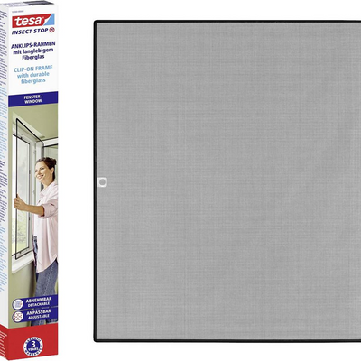 Tesa 1075234 - cadre clipsable pour moustiquaire anti-insectes 1m x 1,20m | 1 pièce