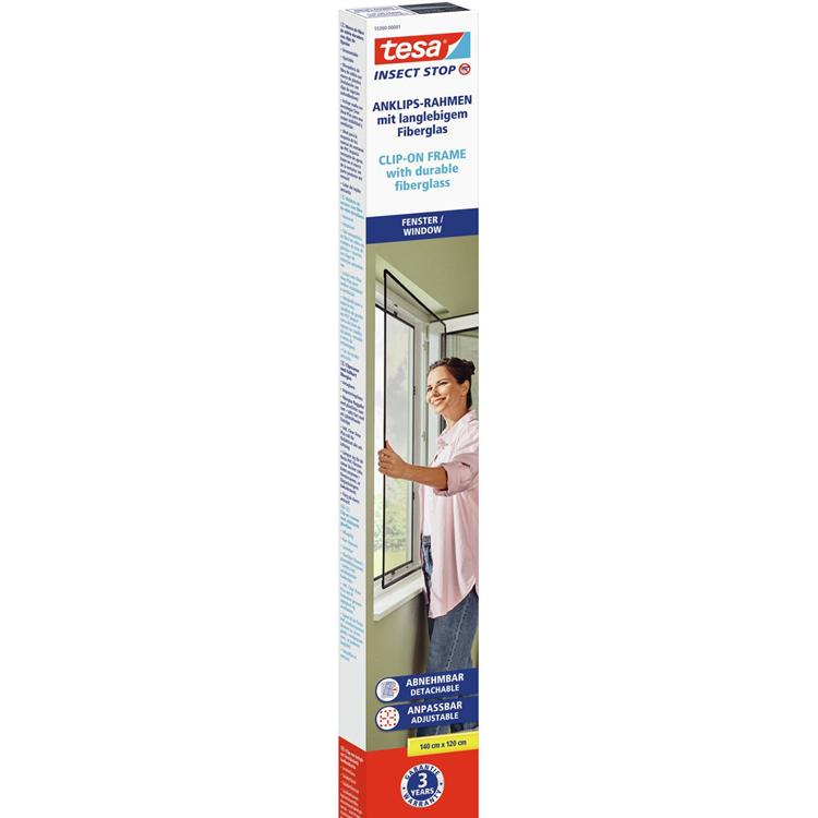 Tesa 1075235 - cadre clipsable pour moustiquaire anti-insectes 1,20m x 1,40m | 1 pièce