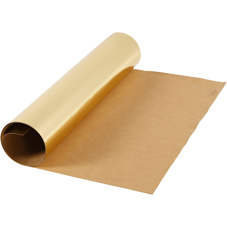 Papier simili cuir Creativ company, l: 49 cm, uni, avec film, 350 gr, or, 1 m 1 rouleau