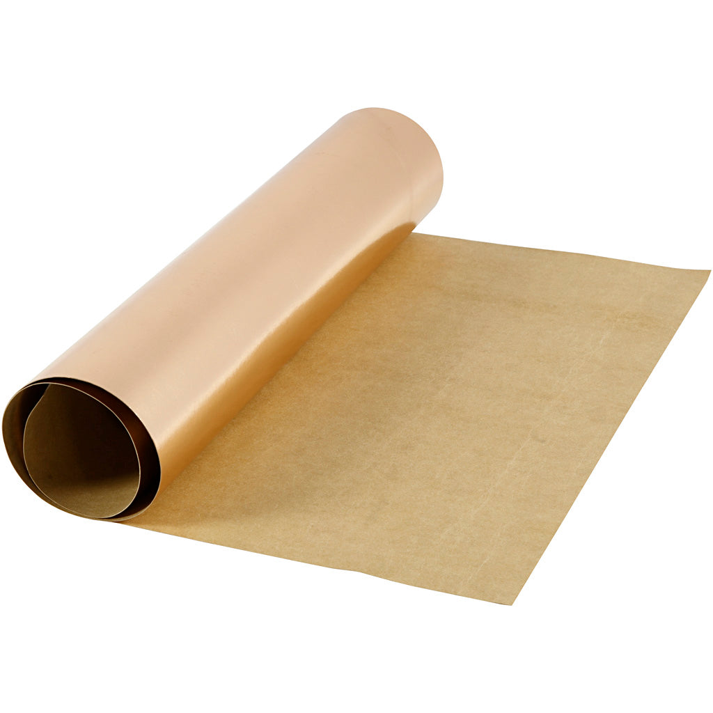 Papier simili cuir Creativ company, l: 49 cm, uni, avec film, 350 gr, or rose, 1 m 1 rouleau