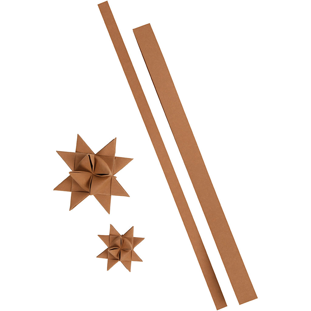 Bandes étoiles Creativ company, l: 44+78 cm, l: 15+25 mm, 350 g, beige, 24 bandes 1 boîte