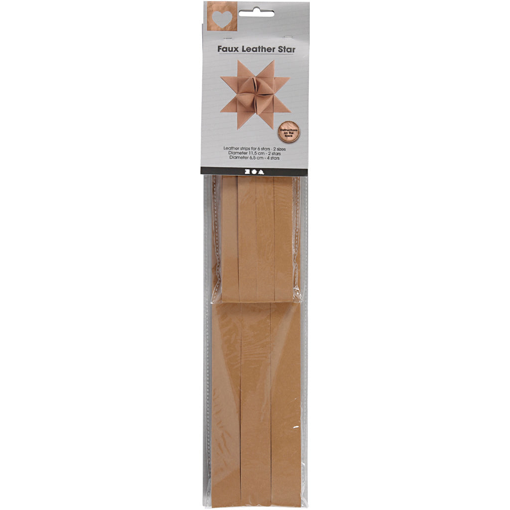 Bandes étoiles Creativ company, l: 44+78 cm, l: 15+25 mm, 350 g, beige, 24 bandes 1 boîte