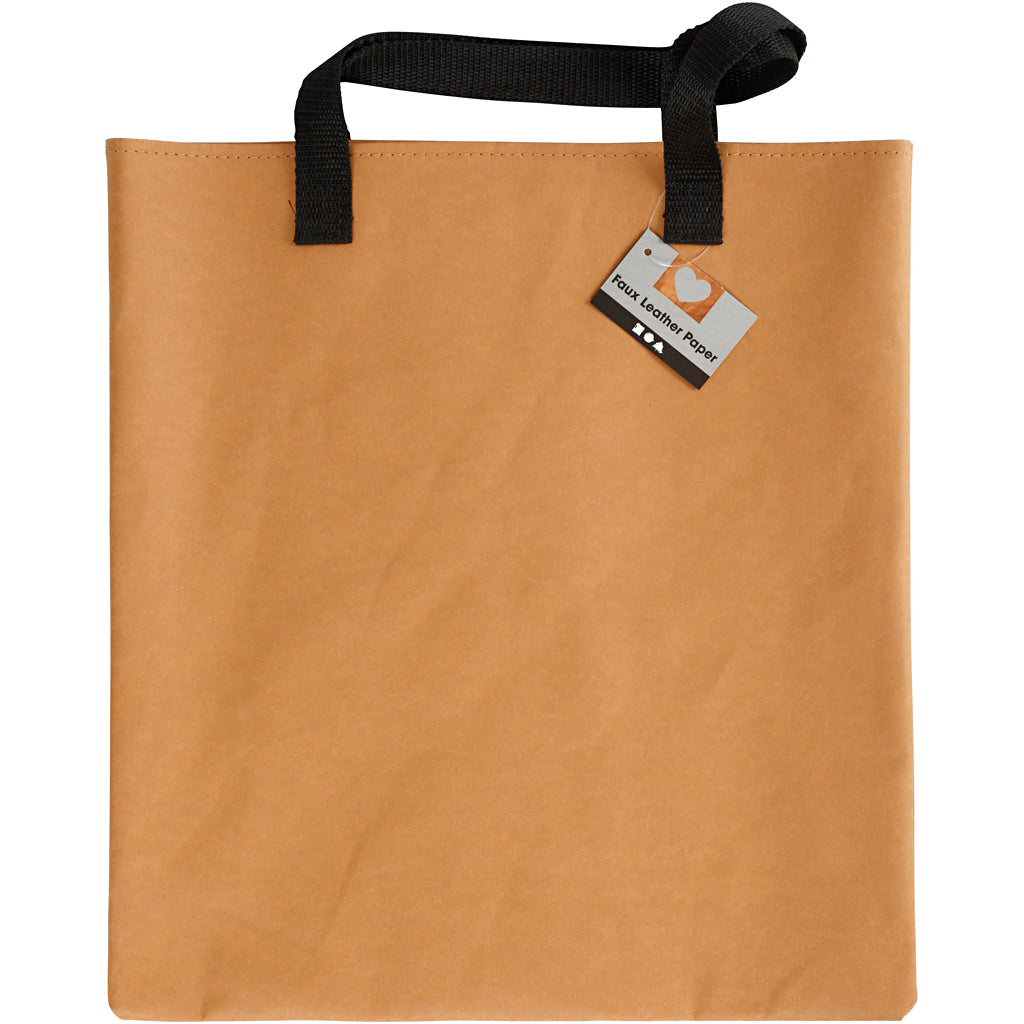Sac shopping Creativ company, taille 35x38 cm, marron clair, 1 pièce