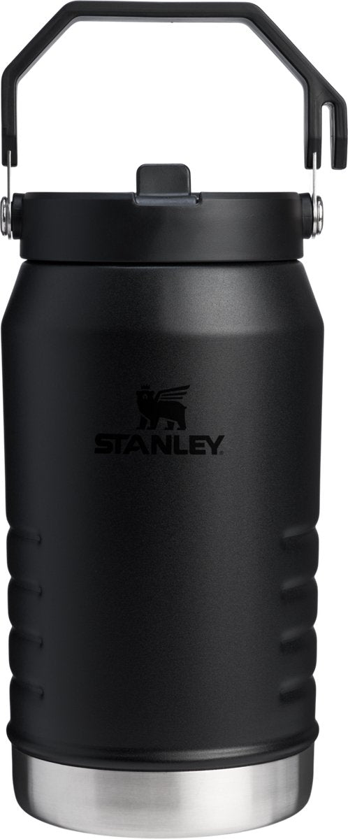 Bouteille d'eau Stanley Flip Straw 2.0 avec paille 1,9 l - 20 heures froides - 4 jours froides avec de la glace - gourde en acier inoxydable - sans BPA - étanche - passe au lave-vaisselle - noir
