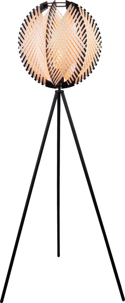 Lampadaire Eglo waverton - e27 - 143 cm - noir et blanc - textile
