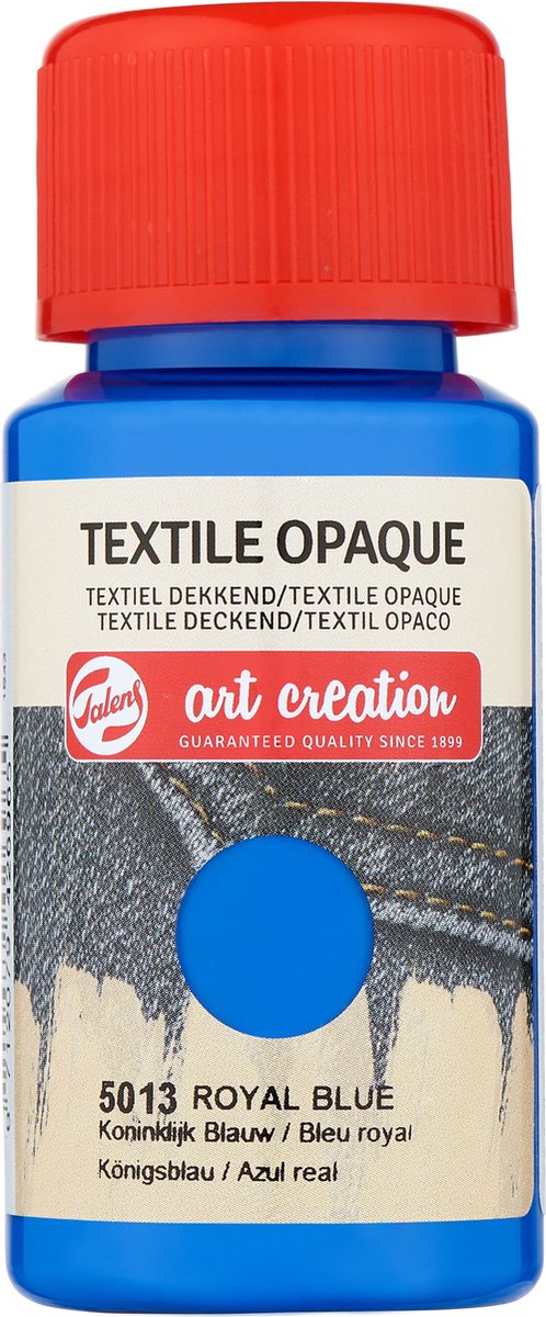 Peinture textile Royal Taals - opaque - bleu royal - création artistique - 50ml