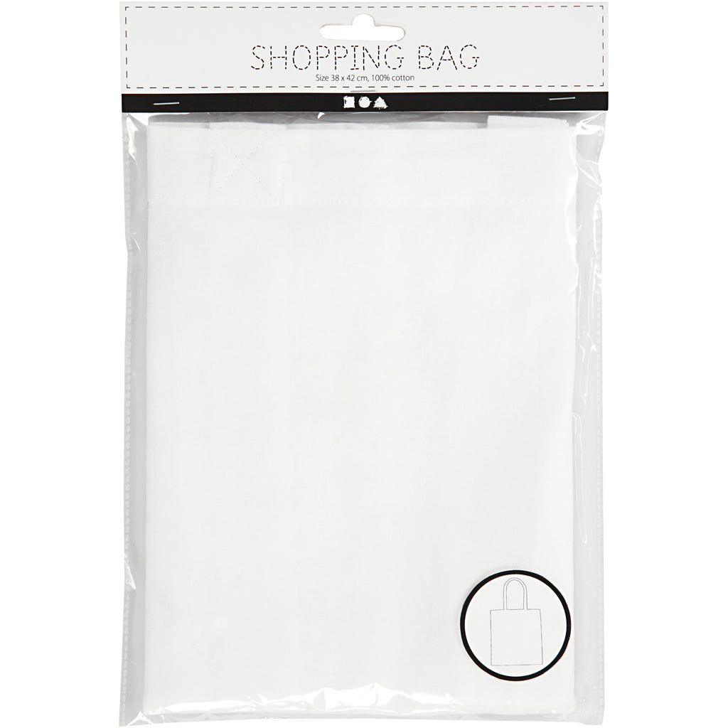 Sac d'entreprise Creativ avec anse longue, taille 38x42 cm, 130 g, blanc, 1 pièce