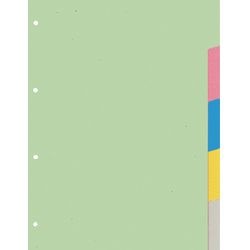 Onglets colorés kangaro p405 carton 180g m2 a4 5 pièces 4 trous recyclé