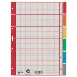 Onglets leitz carton a4 6 pièces onglets de couleur grise