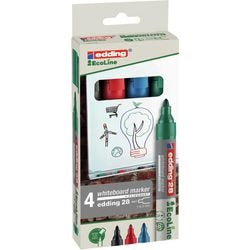 Marqueur pour tableau blanc edding ecoline 28 recyclé ultra 1,5-3mm rond assorti