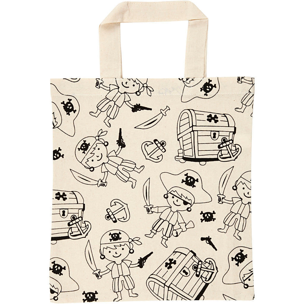 Creativ company sac de transport, pirates, taille 27,5x30 cm, 135 g, naturel clair, 1 pièce