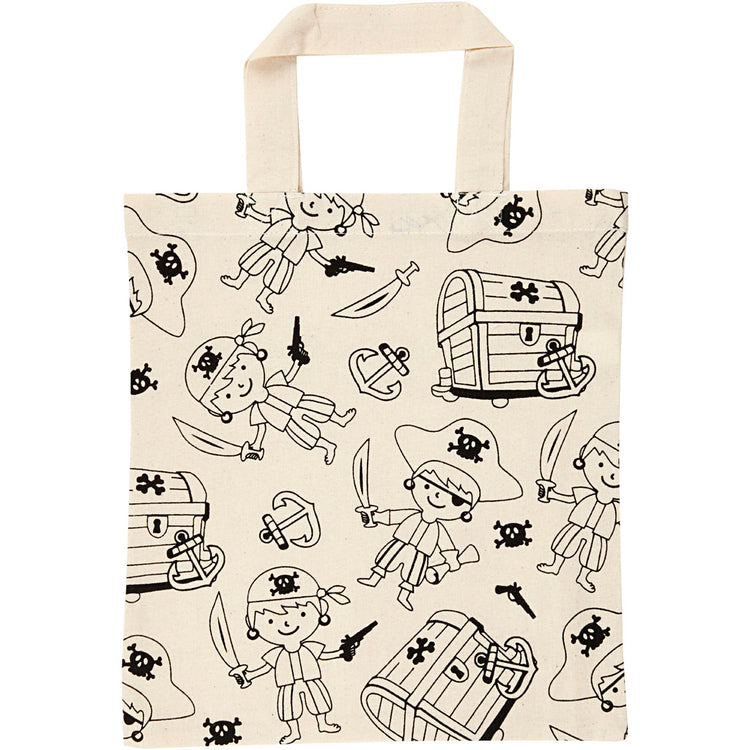 Creativ company sac de transport, pirates, taille 27,5x30 cm, 135 g, naturel clair, 1 pièce