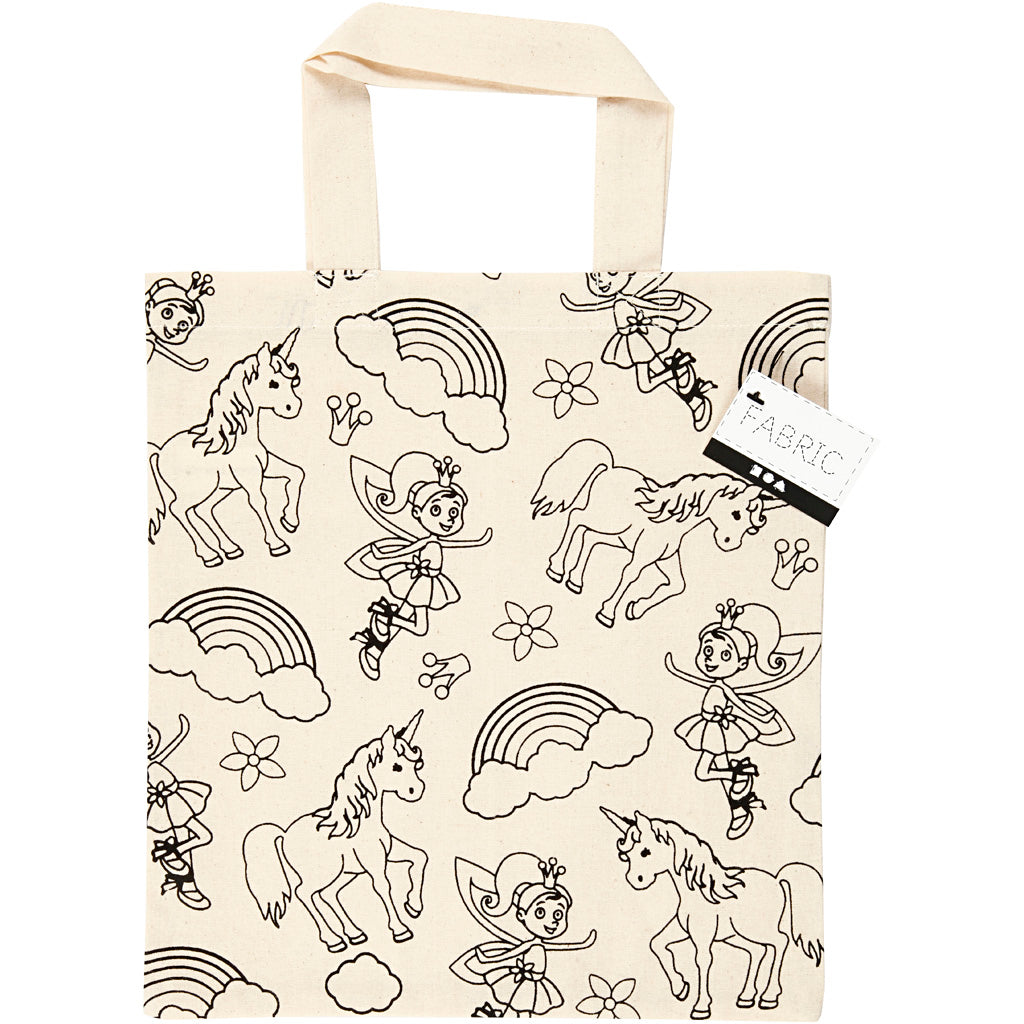 Creativ company sac de transport, licorne, taille 27,5x30 cm, 135 g, naturel clair, 1 pièce