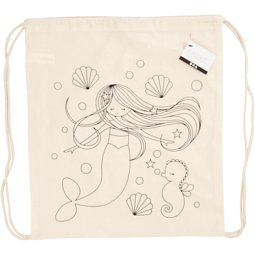 Sac à dos Creativ company, sirène, taille 37x41 cm, 110 g, naturel clair, 1 pièce