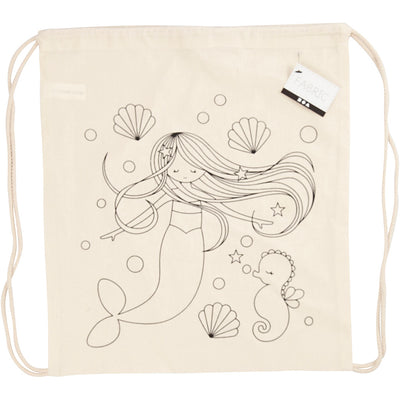 Sac à dos Creativ company, sirène, taille 37x41 cm, 110 g, naturel clair, 1 pièce