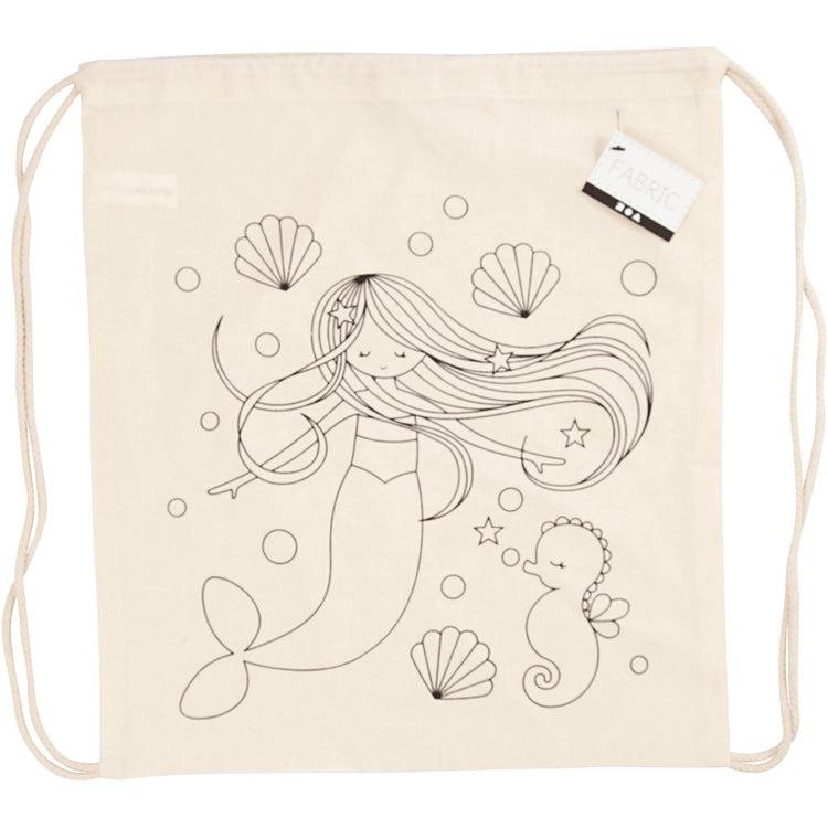 Sac à dos Creativ company, sirène, taille 37x41 cm, 110 g, naturel clair, 1 pièce
