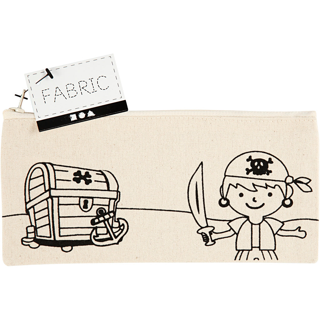 Trousse Creativ company, pirates, dim. 21x9 cm, 245 g, naturel clair, 1 pièce