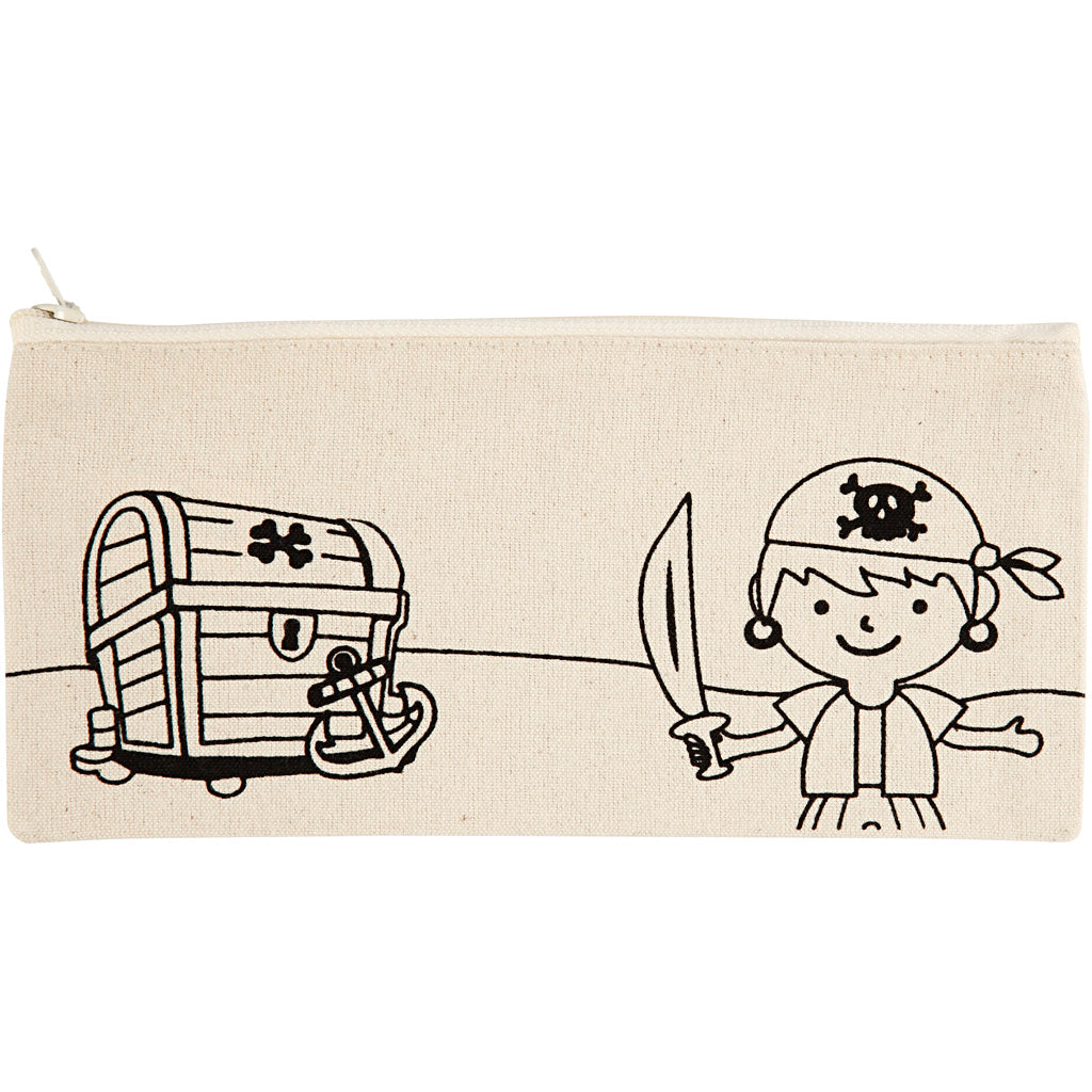 Trousse Creativ company, pirates, dim. 21x9 cm, 245 g, naturel clair, 1 pièce