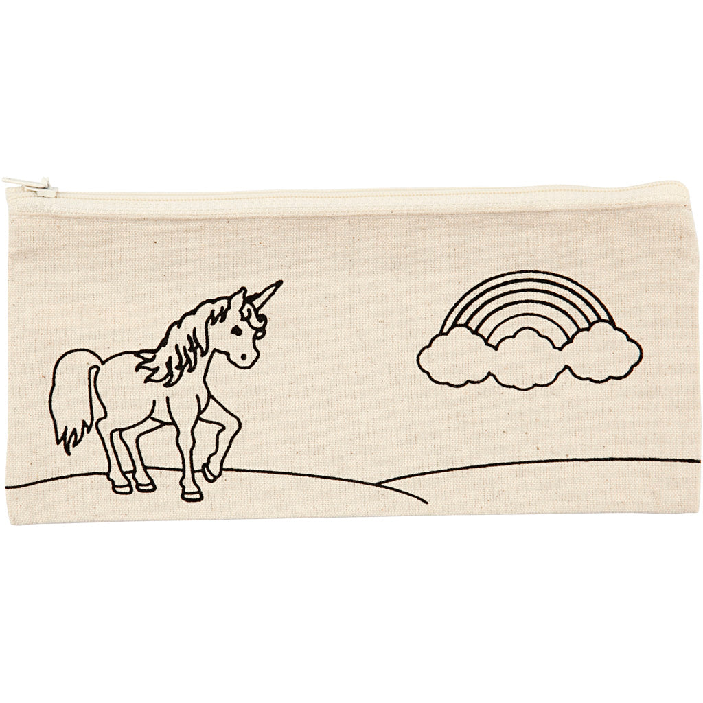 Creativ company trousse licorne, taille 21x9 cm, 245 g, naturel clair, 1 pièce