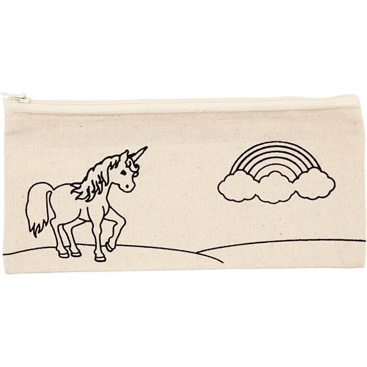 Creativ company trousse licorne, taille 21x9 cm, 245 g, naturel clair, 1 pièce