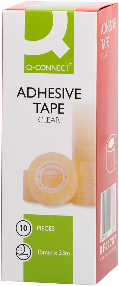 Ruban adhésif Q-connect, pp, ft 15 mm x 33 m, boîte de 10