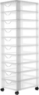 Commode Iris easygrip - 10 tiroirs x 7,5l - plastique - blanc transparent - avec roulettes