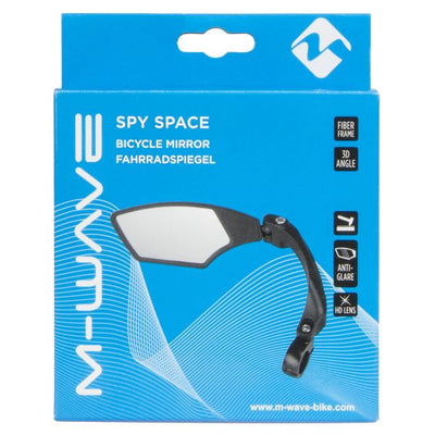 Miroir à vélo d'onde M à gauche 110 x 55 mm noir