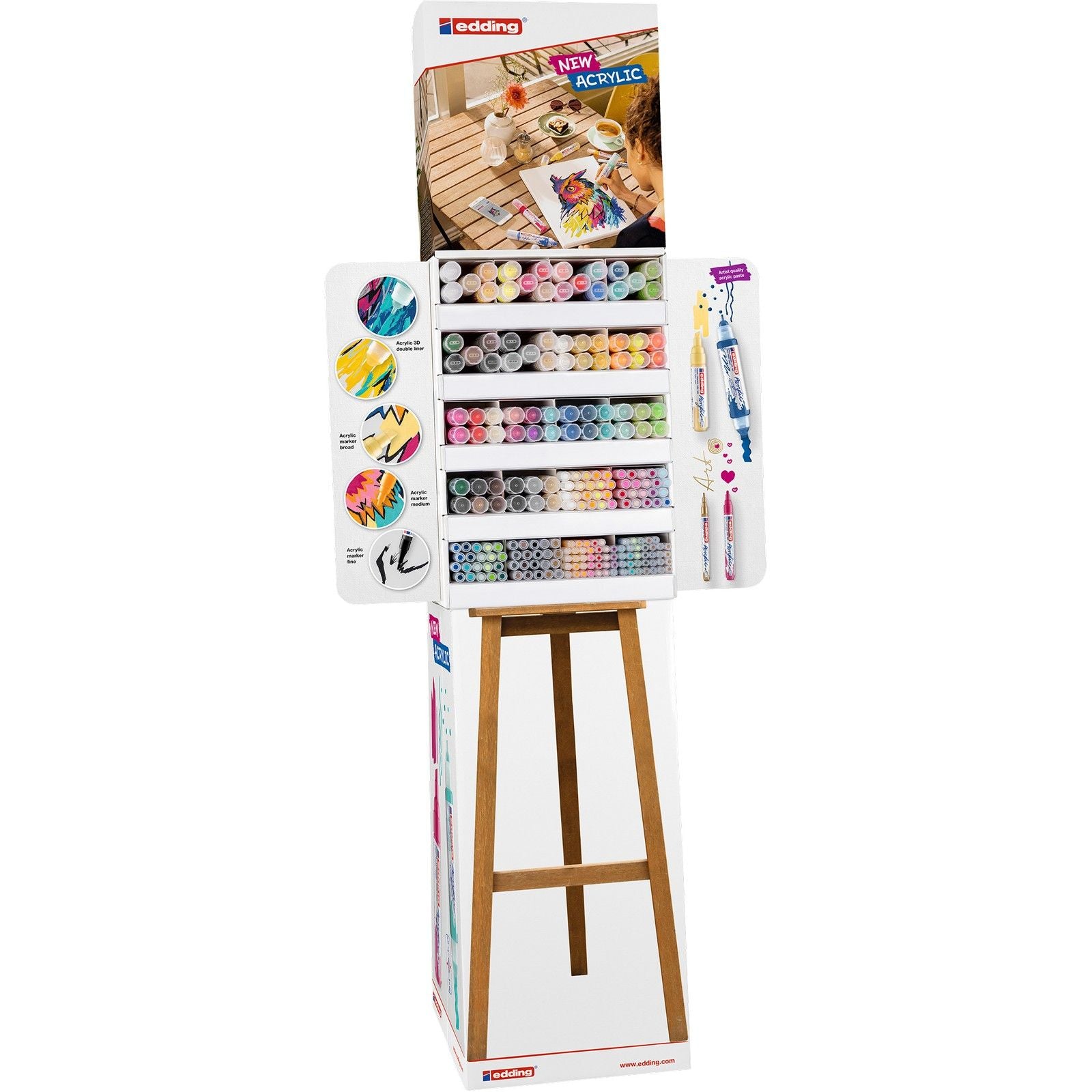 Edding • 5000-5100-5300-5400 présentoir de sol en acrylique 224 pièces