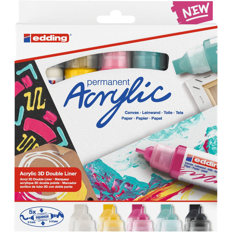 Edding 5000 • acrylique 3d double liner 5pcs set modern basic